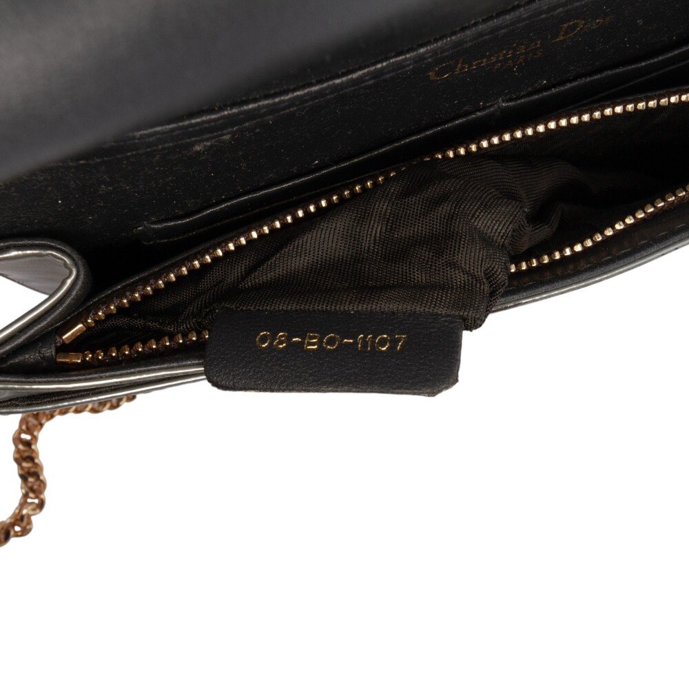 Pre-Loved Dior Metallic Patent Microcannage Diorama Wallet on Chain - Picture 6 of 11